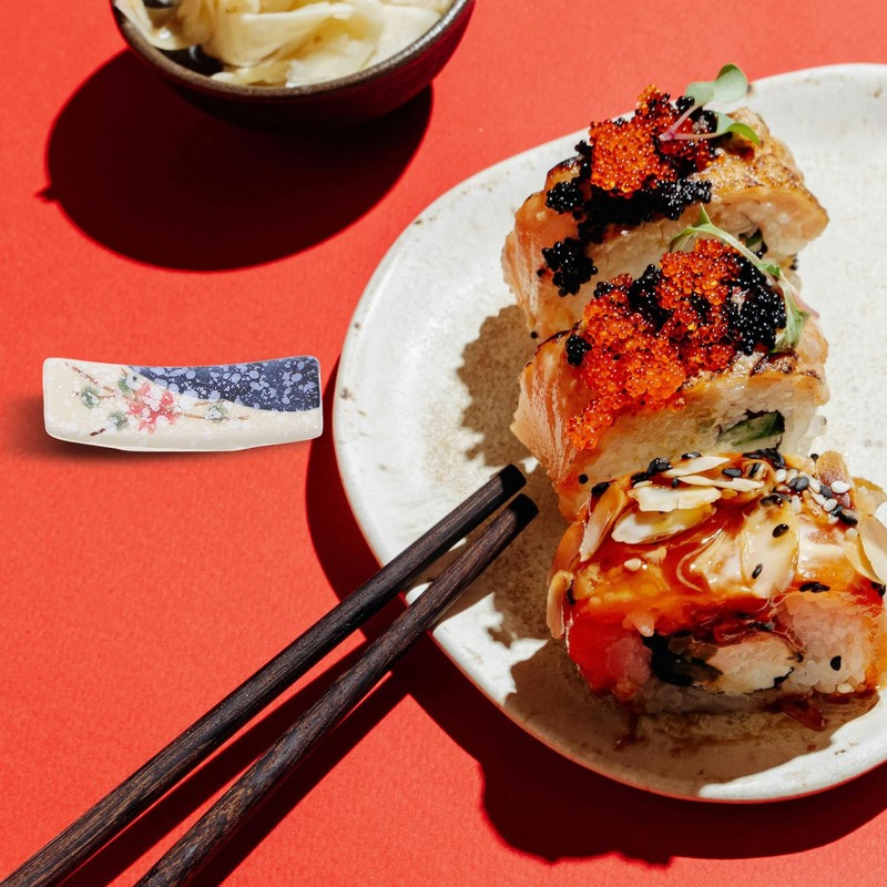 ULTECHNOVO Cute Chopstick Rests 4 Pack Ceramic Chopstick Holders Dining