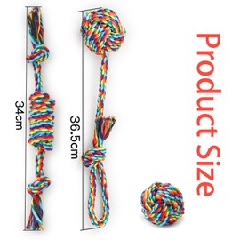 Dog Rope Toys 4 Pack, Dog Tug Toy, Colorful Braided Cotton Rope Dog Toy for Puppies Puppy Small Dog Teething Chew, Cleaning Pet's Teeth During Playtime