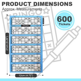 600 Bingo Tickets - Bingo Games Traditional Family Game, Educational, Security Coded Book, 100 Pages, Clear and Easy to Read Numbers (600 Bingo Tickets)