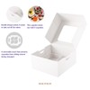 BAKIPACK 25 White Cupcake Boxes, 4 Count Cupcake Containers with