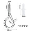 Pack of 10 stainless steel hook screws with security, eyelet