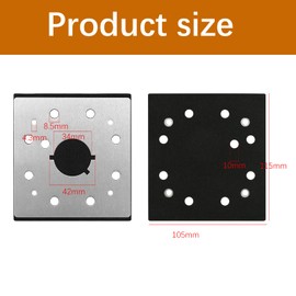 1/4 Sheet Sander Pad Backing Plate Replacement for DeWalt DW411, D26441, DW412, 151284-00, 151284-00SV | 8-Vacuum Holes for Dust Collection