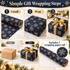 Snowflake Wrapping Paper Roll for Holiday Gifts – Double-Sided Navy