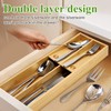 Bamboo Silverware Drawer Organizer Small Utensil Tray Wood Cutlery Organizer