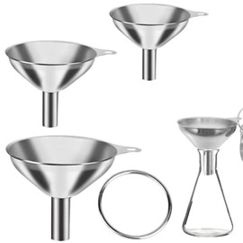 Set di 3 imbuti in acciaio inox – Imbuto in metallo per cucina, facile dosaggio, perfetto per olio, farina, liquidi, contenitori, lavabili in lavastoviglie