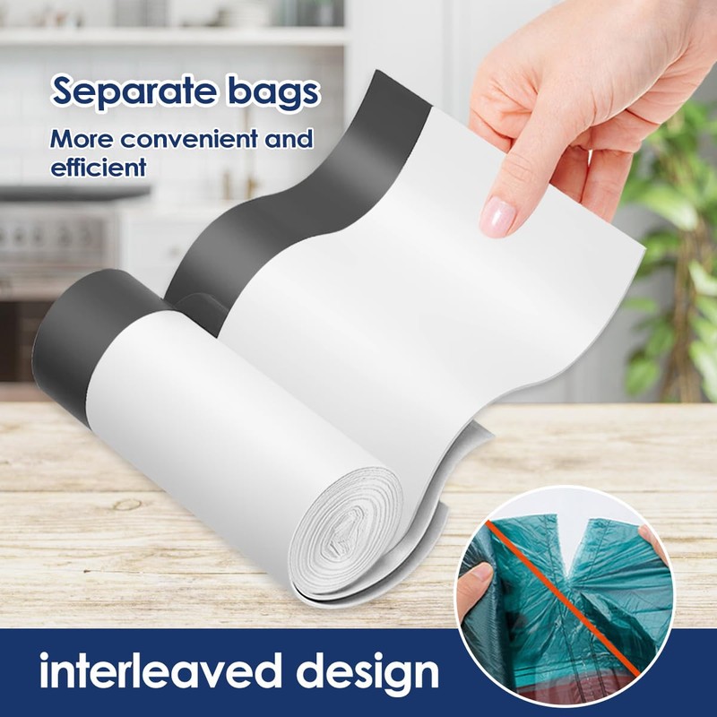 Large 20 Gallon White Drawstring Trash Bags, 1.8 Mil, 120