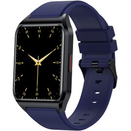 Smartwatch Calling, Fitness Tracker 1.69 Inch Touchscreen Fitness Watch with Blood Pressure Monitor Calorie Music Pedometer Heart Rate Sleep Analysis Sports Watch Smart Watch for Android iOS, Blauone, Strap