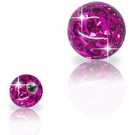 Soul-Cats® Piercing Ball, Screw-On Replacement Ball - Crystal Gel Epoxy Ferido - Many Sizes