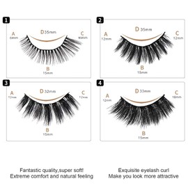 20 Pairs False Eyelashes 4 Styles Long Dramatic Fluffy Lashes Pack 3D Volume Faux Mink Lashes Packs