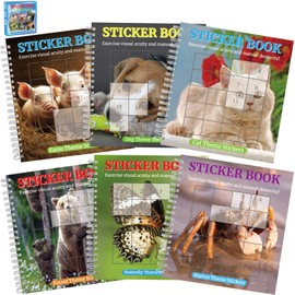 gisgfim 6 Pcs Paint by Sticker Books for Kids Ages 4-8 Sticker by Number Books Activity Book for Kids Ages 3-5 Sticker Puzzle Book Craft Art Toddler Girls Gift with Dog Cat Animals 48 Pictures