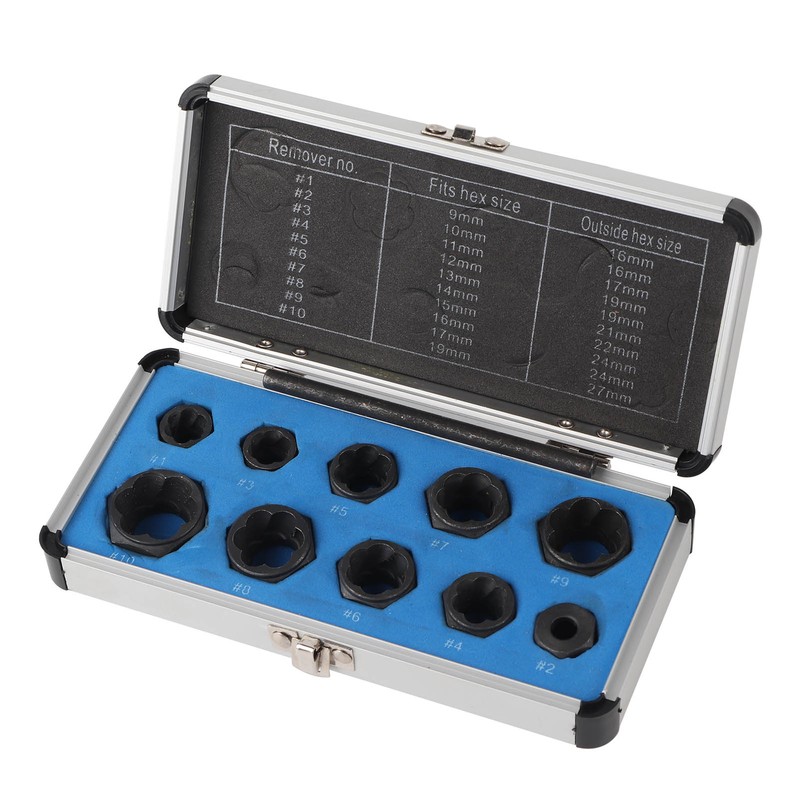 11pcs/ Set 9-19mm Damaged Nut Bolt Remover Stud Extractor Locking