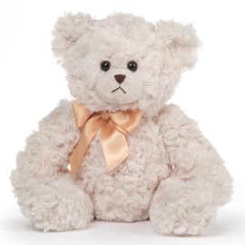 Bearington Lil' Huggles Creamy White Teddy Bear Stuffed Animal Toy - 10" Soft-Fur Teddy Bear Plushies with Satin Bow - Cuddly Stuffed Bears Plush Gift for Birthday, Anniversary, Holiday or Graduation