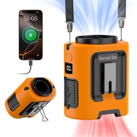 Socool Portable Waist Fan Clip - on Wearable Belt Personal Fan 5000mAh Rechargeable Battery Operated, 4 Speeds & 13000RPM, Neck Fan Hands-Free, 25H Cooling Fans for Outdoor Travel Camping