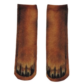 NOVELTY GIANT WWW.NOVELTYGIANT.COM 3D Animal Paw Feet Print Foot Crew Socks Elastic Hosiery (Adult, Dog)