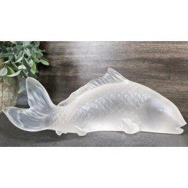 Ebros Gift Feng Shui Auspicious Romantic Love Pond Koi Fish Frosted Acrylic Figurine