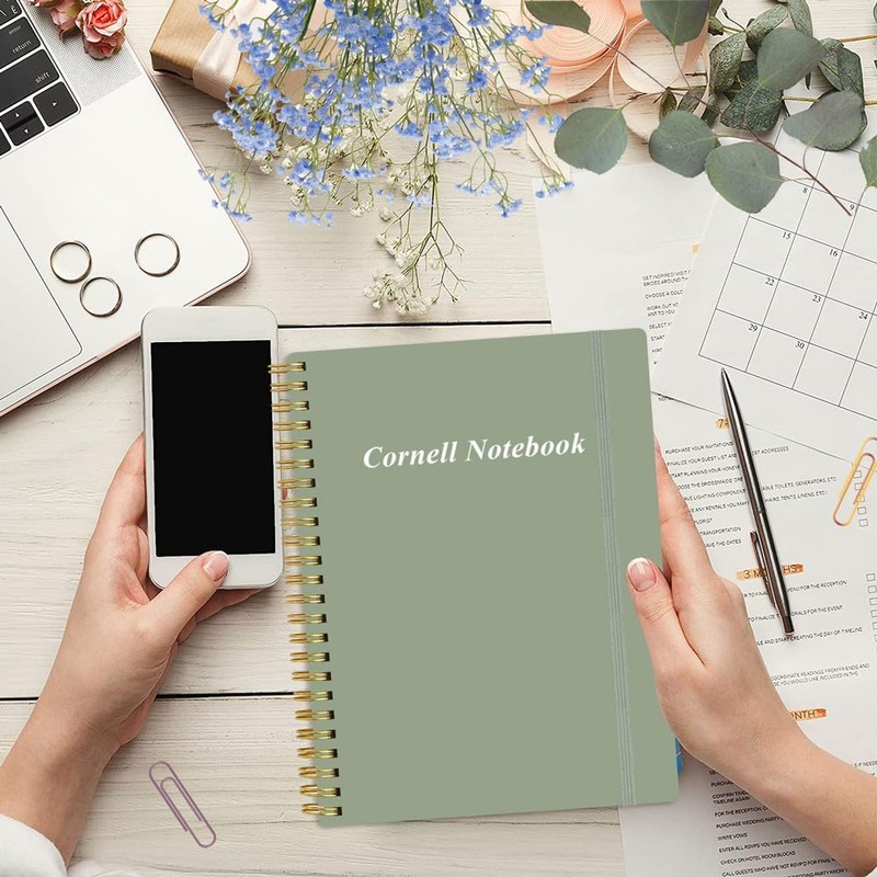 Yaridar A4 Cornell Notes Notebook - College Spiral Cornell Notebooks