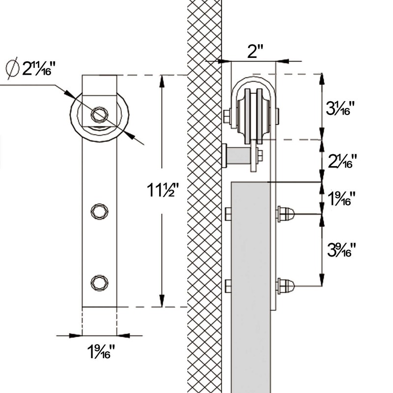 EaseLife 6.6 FT Brushed Nickel Sliding Barn Door Hardware Track