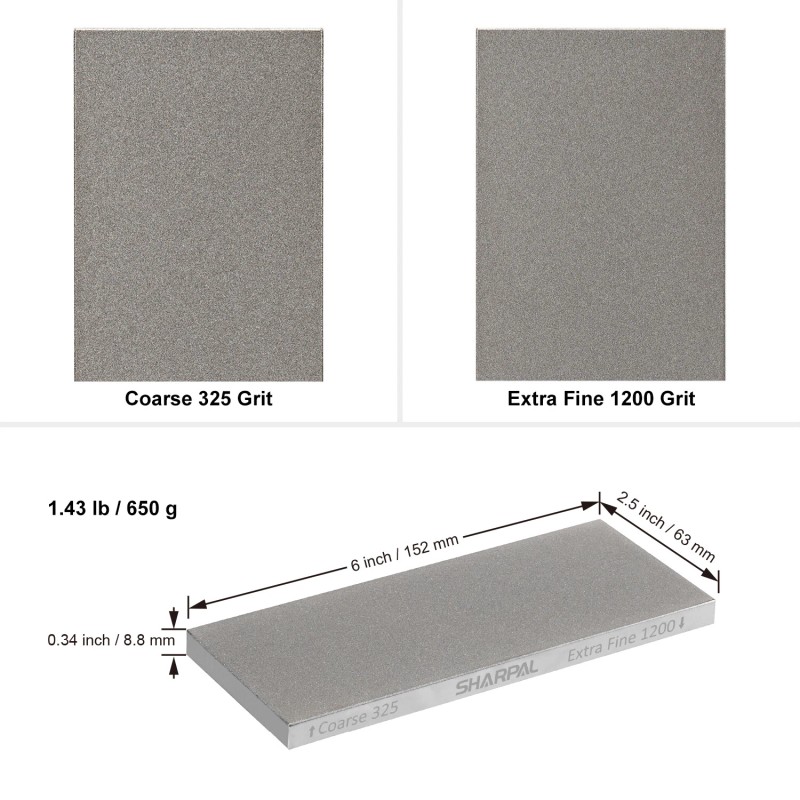 SHARPAL 162N & 156N Dual 325/1200 Grit Diamond Sharpening Stone
