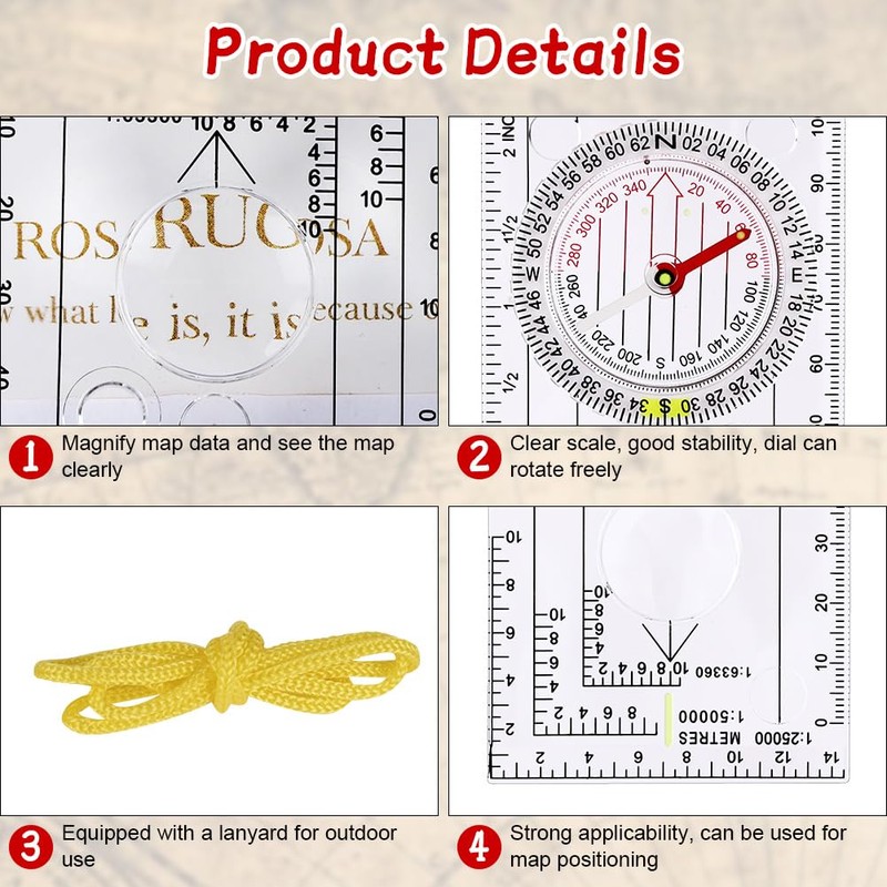 Flintronic Navigation Compass, Hiking Compass with Luminous Function, Waterproof Pocket