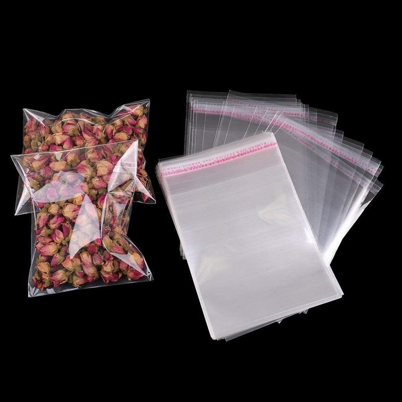Borningfire 200 Pcs 4"x4" Square Clear Cello Cellophane Bags Resealable