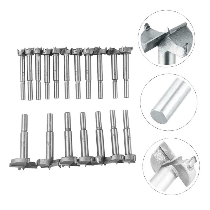SHINEOFI 16pcs Woodworking Flat Drill Bit Efficient Hole Opening Durable