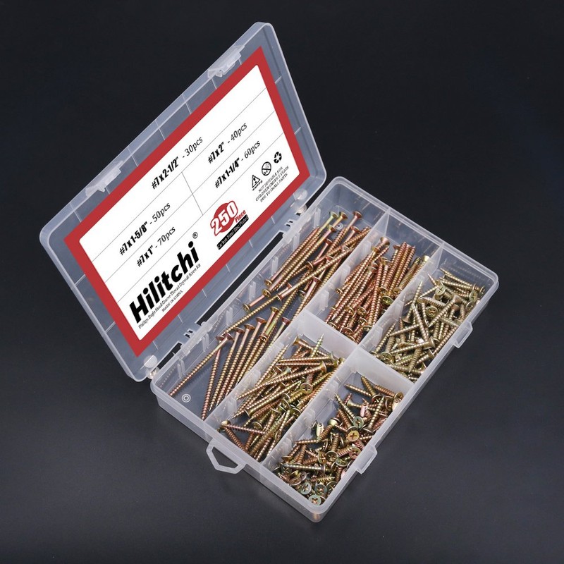 Hilitchi 250-Pcs #7 Phillips Bugle Head Coarse Thread Drywall Screw