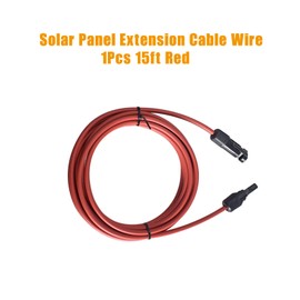 findmall A Pair of 12AWG Solar Panel Extension Cable 15 Feet Red and Black Cable Wire Connector