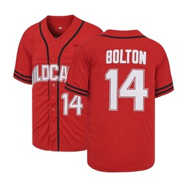 Mens Baseball Jersey Wildcats #14 Troy Bolton Movie Stitched Jersey #14 Red Small