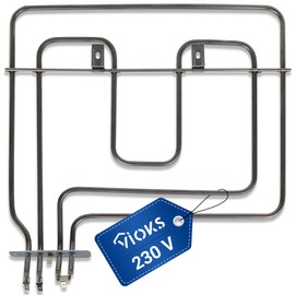 VIOKS Top Heat Heating Element Oven 1100 + 1100 W 230 V Replacement for Beko 262900064 Indesit C00408866 Whirlpool 482000004603 Grill Heater - Heating Coil Oven Cooker - Heating Elements for Ovens and