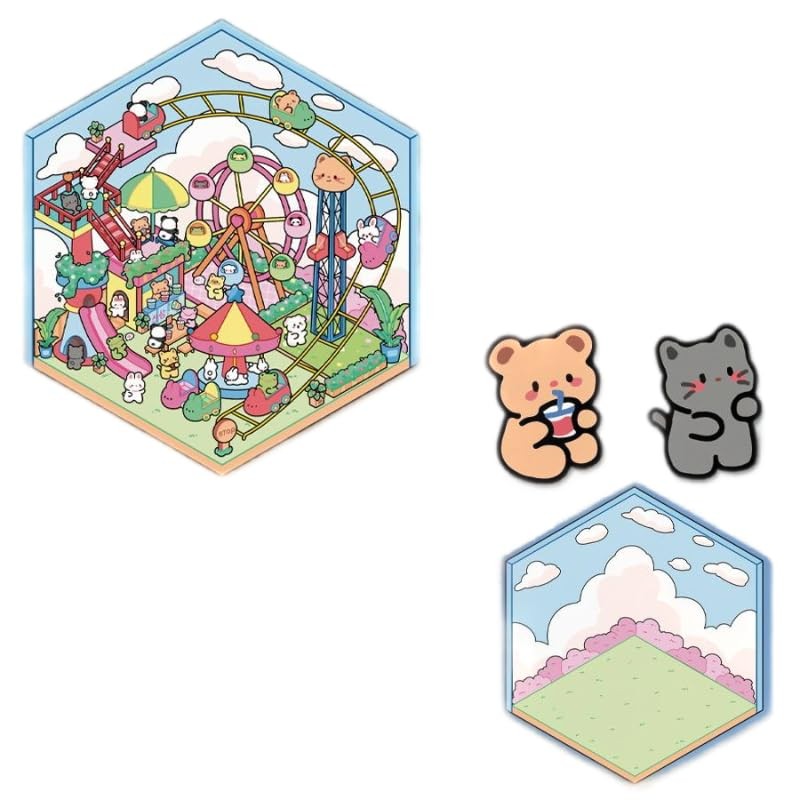 DIY 3D Miniaturized Stickers - Cute Cabin Landscaping Collage, 10-Piece