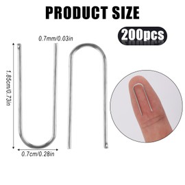 200pcs High Temperature Nichrome Wire Jump Rings, 21 Gauge Nichrome U Hooks Pins High Temp Fusing Wire for Kiln High Fire Wire Ceramics Pottery for DIY Pendant Bead Ornaments