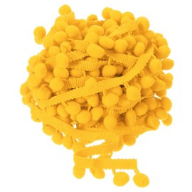 uxcell 20 Yards Pom Pom Ball Fringe Trim, Ribbon Sewing Accessory DIY Crafts for Home Curtain Clothes Pillow Decoration (12mm, Dark Yellow)