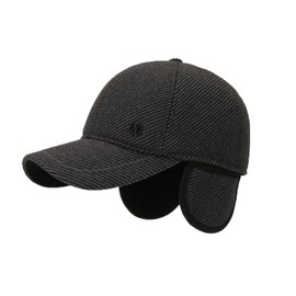 YAMEE Winter Hat for Men with Foldable Earmuffs, Warm, Baseball Cap, Women's Winter Windproof Baseball Cap, Men's Casual Adjustable, Dad Caps Cold Protection, Baseball Cap Men's Outdoor Sports, gray