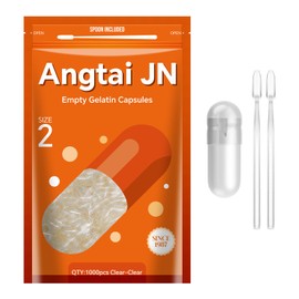 AngtaiJN Empty Gelatin Capsules Size 2 Clear Empty Capsules for Filling with 2 Micro Spoons, DIY Gelatin Capsule 2 Compatible with Capsule Filler Size 2, Pack of 1000