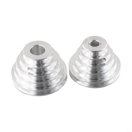 14mm 22mm Holes Pagoda Pulley Aluminum 5 Steps 37-81mm 44-86mm Outer Diameter Pulley Wheel for A-shaped Pulley Timing Belt (Pack of 2)