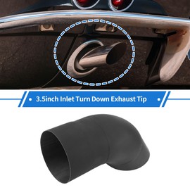 X AUTOHAUX 3.50" ID Inlet Turn Down Exhaust Tip T304 Stainless Steel Surface Blasting Mandrel Bend Elbow Tube 9.06" 230mm Overall Length Black