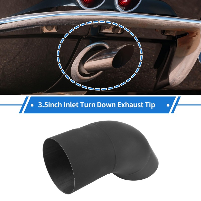 X AUTOHAUX 3.50" ID Inlet Turn Down Exhaust Tip T304