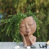 Girl Head Flowerpot Fadeless Durable Resin Face Planter Decorative Succulent