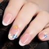 NATOSU 20 Pieces Cured Gel Nail Strips French Flower Gel