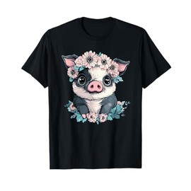Adorable Piglet With Flower Crown Cutie T-Shirt