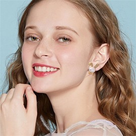 coadipress Rabbit Stud Earrings for Women Dainty Lovely Easter Cartoon Rabbit Earrings Minimalist Sweet Bunny Animals Pet Small Stud Earrings Birthday Jewelry (White Pearl)