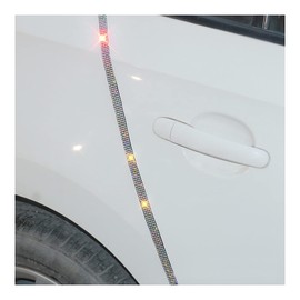 4PCS Bling Car Door Edge Guards Protector, Diamond Auto Side Door Anti-Collision Crash Strip Sticker, Crystals Vehicle Anti-Scratch Bumper Tape, Universal for SUV Truck Pickup (Multicolour)