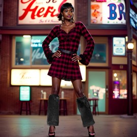 Gupiar Women's Fur Leg Warmers Sexy Furry Fuzzy Leg Warmers Soft Boot Cuffs Cover, 40CM