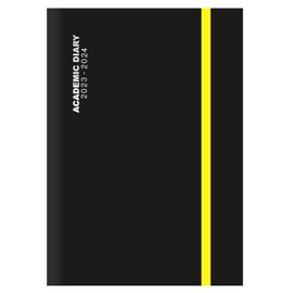 2023-24 A5 Day to View Page Diary Academic Black Case-binding Full Page Daily Diary