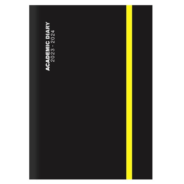 2023-24 A5 Day to View Page Diary Academic Black Case-binding