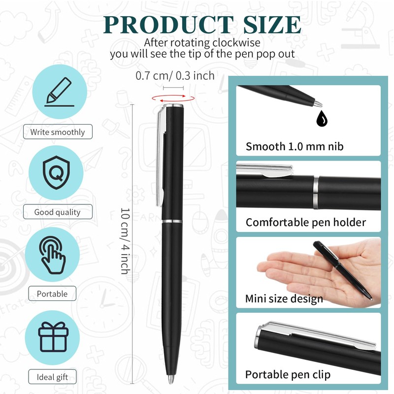 Teling 36 Pcs Small Ballpoint Pen Mini Pens Bulk 4