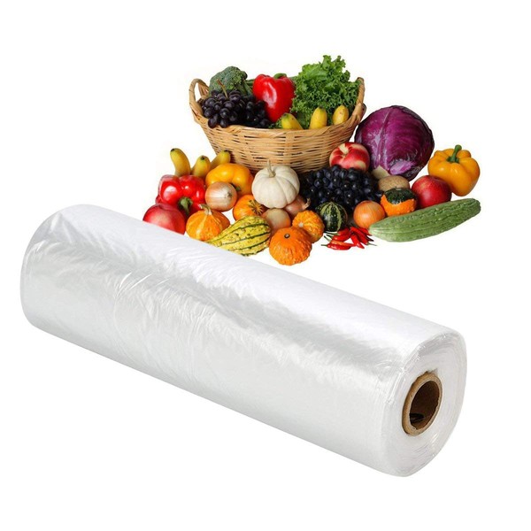 RBHK 12x16 Plastic Produce Bag on a Roll Clear Food Storage Bags, Pet Bags, Diapers Bags, One Roll 350 Bags (1 Roll)