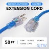 EP 50Ft Outdoor Extension Cord, 12/3 SJTW Heavy Duty Waterproof