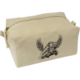 'Flying Bus' Canvas Wash Bag/Makeup Case (CS00044186)