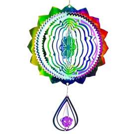 Bird Deterrents for Outside Reflective 3D Stainless Steel Wind Spinners Wind Chime Garden Decor Bird Scare Devices to Keep Woodpeckers Pigeons Hawks Away from House Patio Lawn Windows Orchards